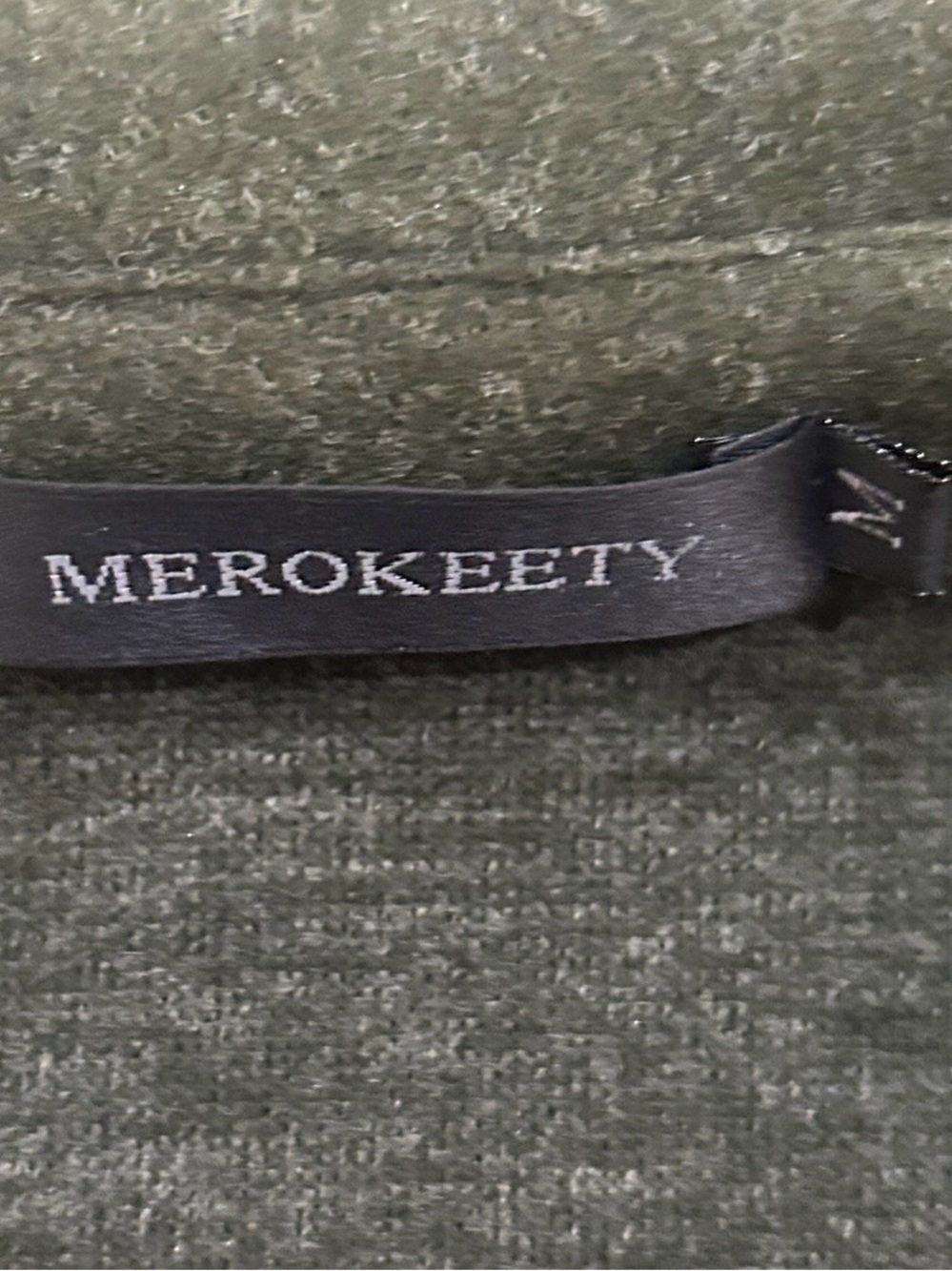 Merokeety Olive Green button down shirt jacket Shacket chest Pockets size medium - Picture 7 of 8